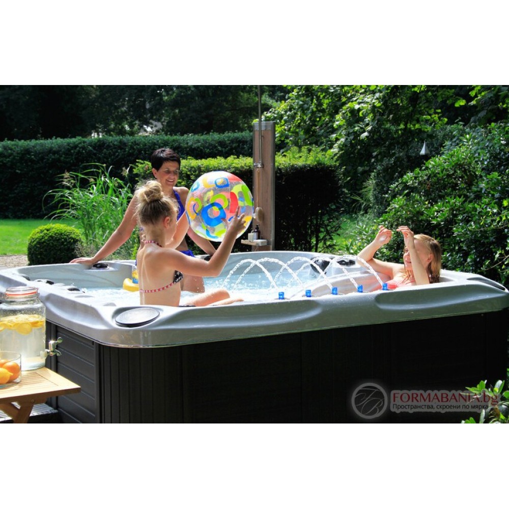 Passion Spa Exhilarate Mighty Wave Jacuzzi, 6 seats, Sterling White color (white and gray)