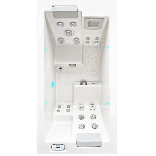 Passion Spa Serene 2-seater jacuzzi, Sterling White color (white and gray)