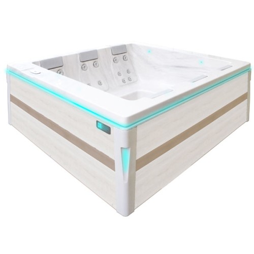 Passion Spa Serene 6-seater jacuzzi, Sterling White color (white and gray)