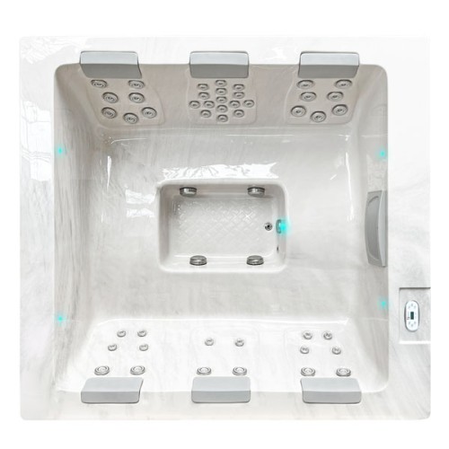 Passion Spa Serene 6-seater jacuzzi, Sterling White color (white and gray)