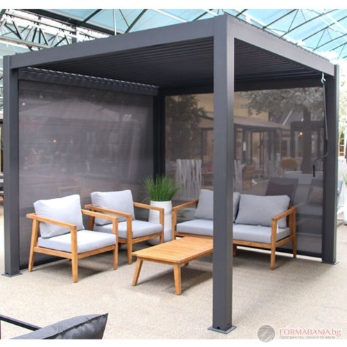 Passion Spa Shadow Premium pergola side screen, 300x250 cm, Mountain Grey anthracite