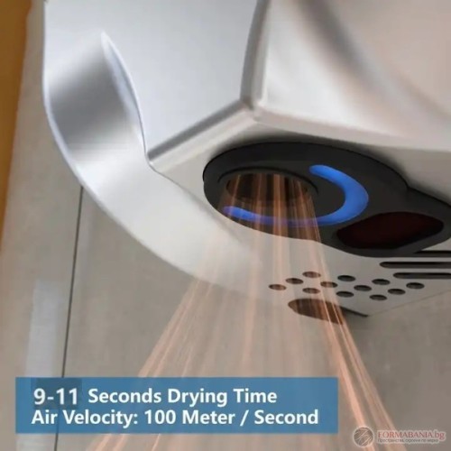 Високоскоростен сешоар за ръце Sanitro Slim Flow Mini, неръждаема стомана