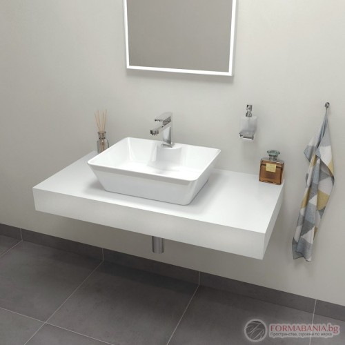 Tailor плот за мивка от технически камък, 110x50см, вариант C, TR110C