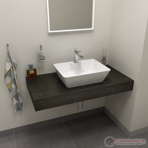 Tailor плот за мивка от технически камък, 110x50см, вариант L, TR110L