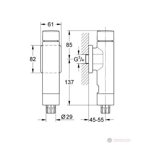 Напорен промивен кран Schell Schellomat Basic, за тоалетна
