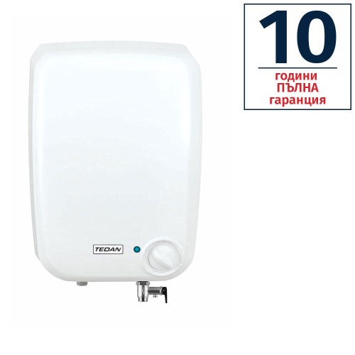 Tedan Mini INOX small‑capacity water heater, 8 l, over‑sink installation, stainless steel, 1.5 kW