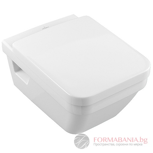 Комплект окачена тоалетна Villeroy & Boch Architectura DirectFlush, със седалка и капак, 37x53 см, бял гланц