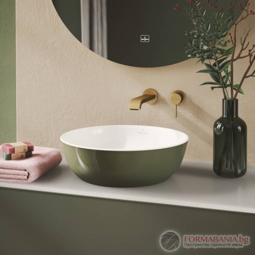 Мивка Villeroy & Boch Artis, кръгла, за монтаж върху плот, Ø43 см, зелен гланц