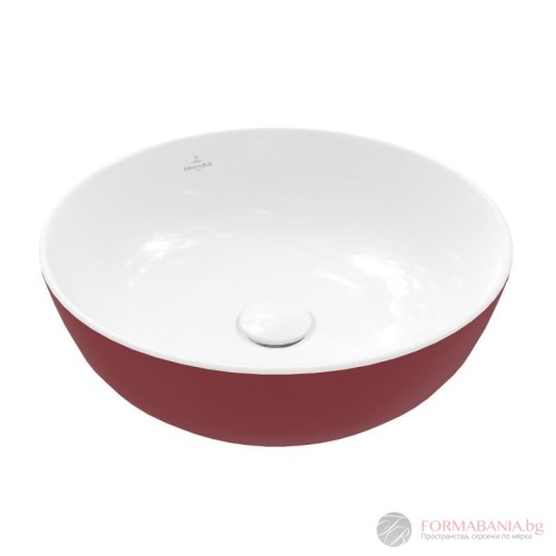 Мивка Villeroy & Boch Artis, кръгла, за монтаж върху плот,  Ø43 см, бордо гланц