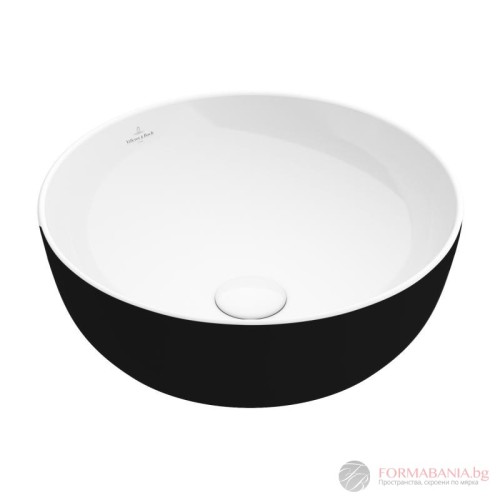 Мивка Villeroy & Boch Artis, кръгла, за монтаж върху плот, Ø43 см, черен гланц