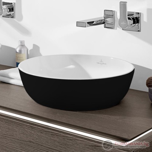 Мивка Villeroy & Boch Artis, кръгла, за монтаж върху плот, Ø43 см, черен гланц