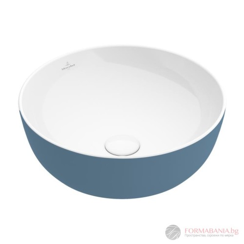 Мивка Villeroy & Boch Artis, кръгла, за монтаж върху плот, Ø43 см, син гланц