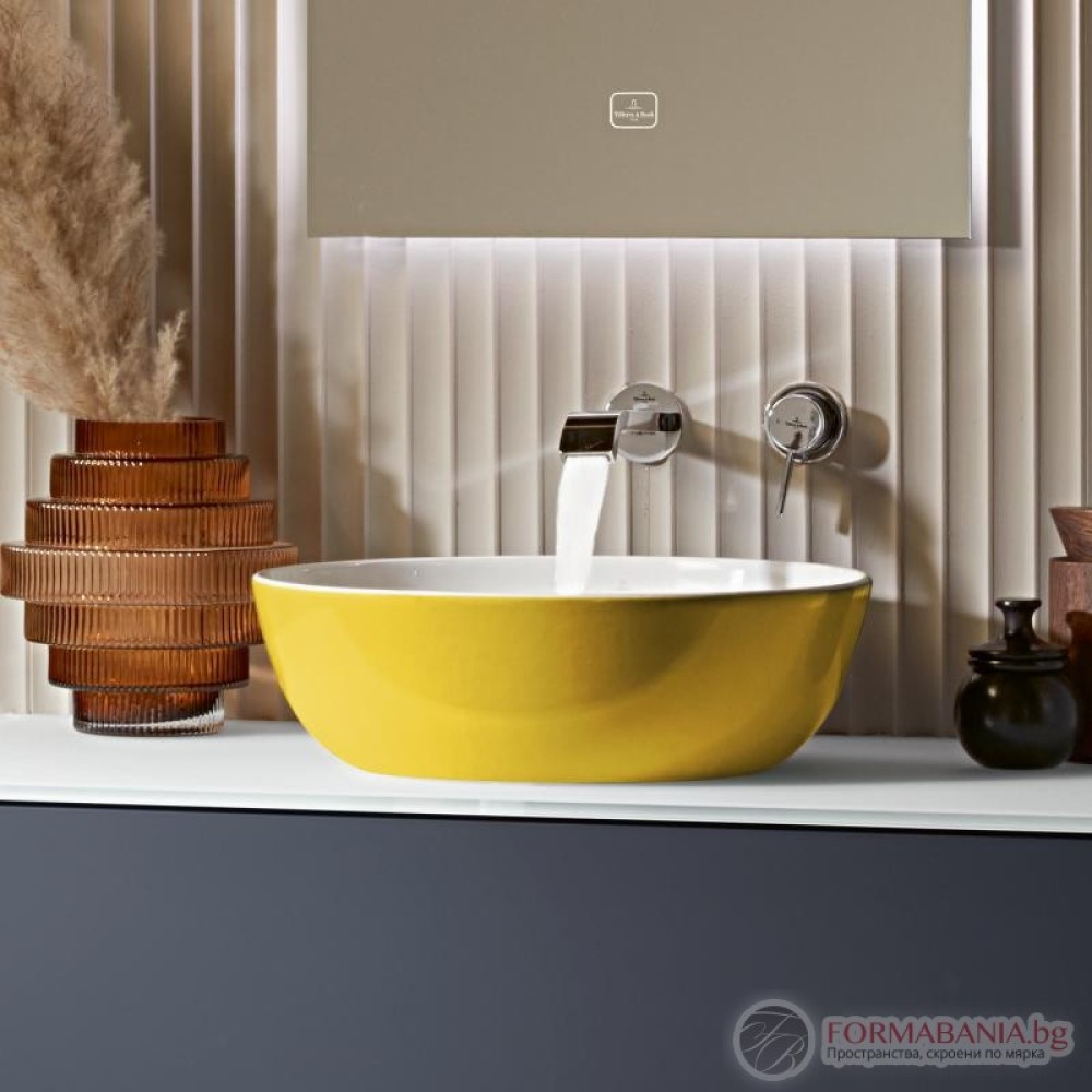 Мивка Villeroy & Boch Artis, кръгла, за монтаж върху плот,  Ø43 см, жълт гланц
