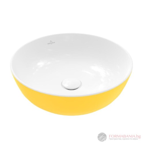 Мивка Villeroy & Boch Artis, кръгла, за монтаж върху плот,  Ø43 см, жълт гланц