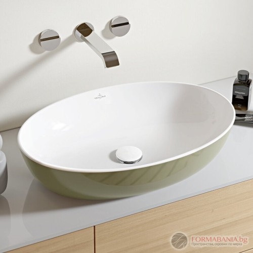 Мивка Villeroy & Boch Artis, за монтаж върху плот, 61х41 см, зелен гланц