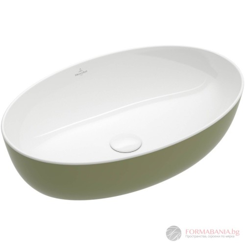 Мивка Villeroy & Boch Artis, за монтаж върху плот, 61х41 см, зелен гланц