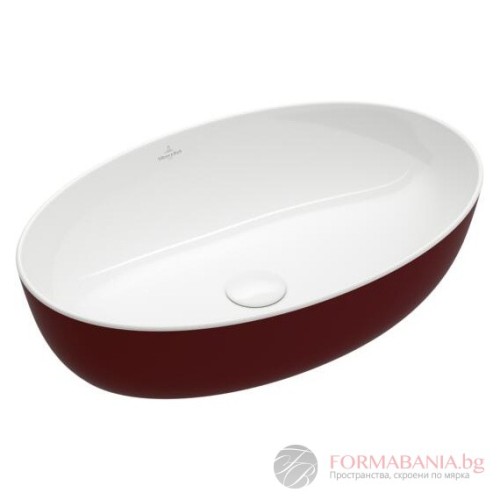 Мивка Villeroy & Boch Artis, за монтаж върху плот, 61х41 см, бордо гланц