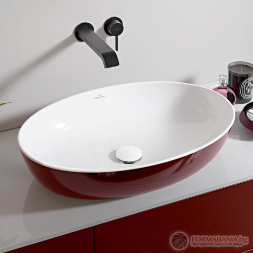 Мивка Villeroy & Boch Artis, за монтаж върху плот, 61х41 см, бордо гланц
