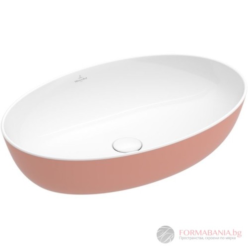 Мивка Villeroy & Boch Artis, за монтаж върху плот, 61х41 см, розов гланц