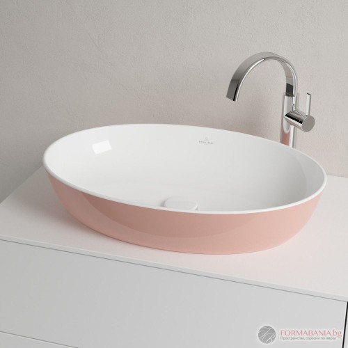Мивка Villeroy & Boch Artis, за монтаж върху плот, 61х41 см, розов гланц
