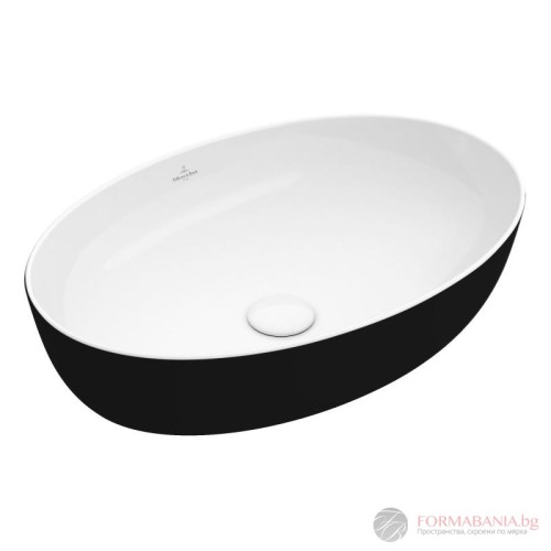 Мивка Villeroy & Boch Artis, за монтаж върху плот, 61х41 см, черен гланц