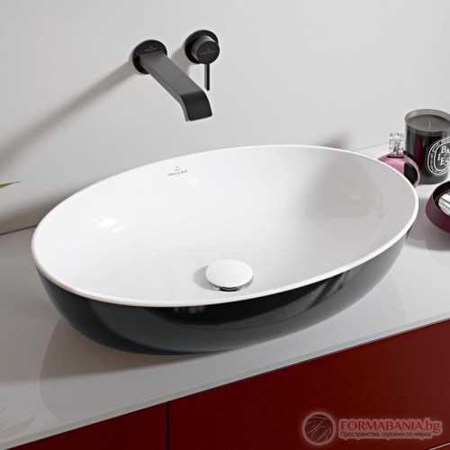 Мивка Villeroy & Boch Artis, за монтаж върху плот, 61х41 см, черен гланц