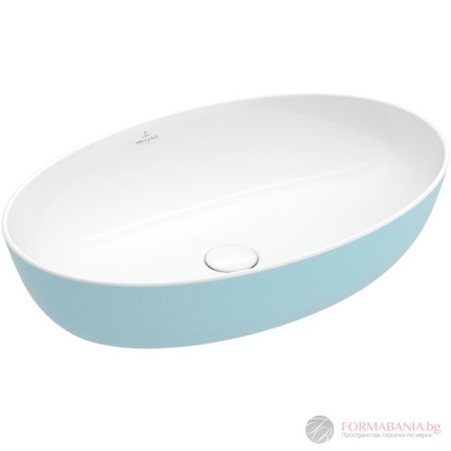 Мивка Villeroy & Boch Artis, за монтаж върху плот, 61х41 см, светлосин гланц
