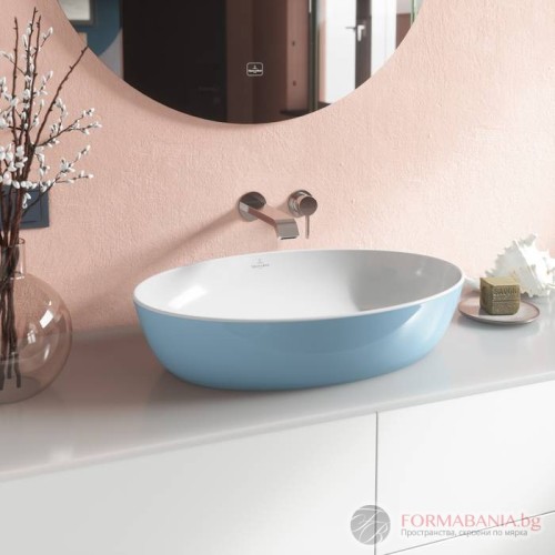 Мивка Villeroy & Boch Artis, за монтаж върху плот, 61х41 см, светлосин гланц
