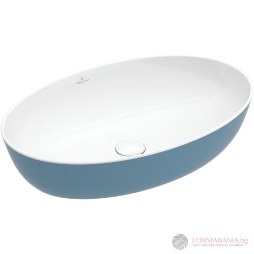 Мивка Villeroy & Boch Artis, за монтаж върху плот, 61х41 см, син гланц