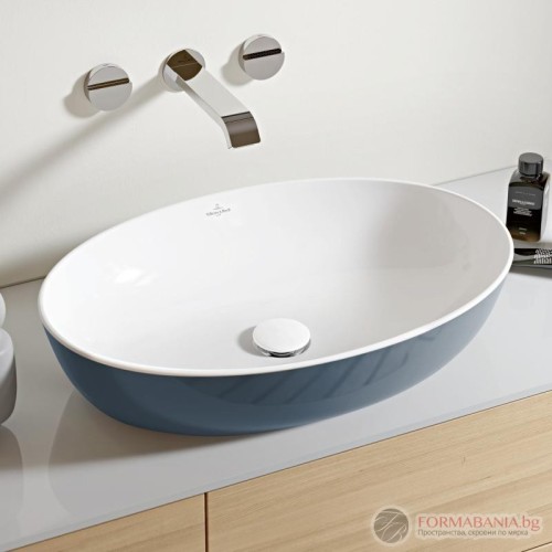 Мивка Villeroy & Boch Artis, за монтаж върху плот, 61х41 см, син гланц