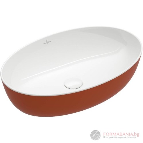 Мивка Villeroy & Boch Artis, за монтаж върху плот, 61х41 см, червен гланц