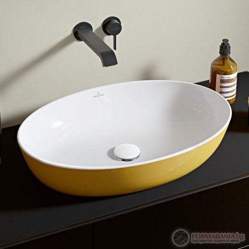 Мивка Villeroy & Boch Artis, за монтаж върху плот, 61х41 см, жълт гланц