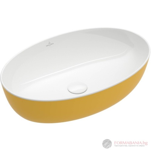 Мивка Villeroy & Boch Artis, за монтаж върху плот, 61х41 см, жълт гланц