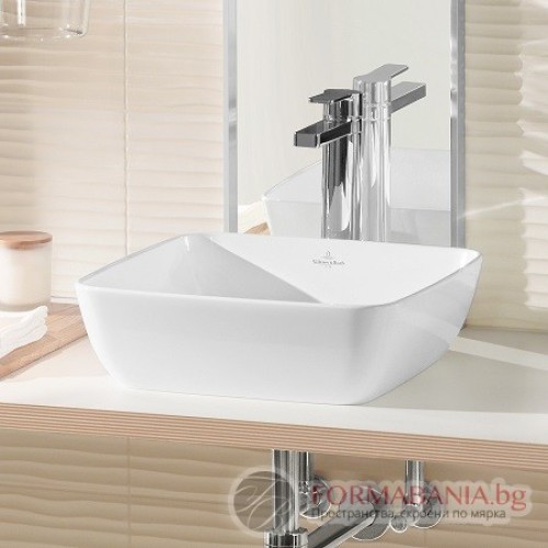 Мивка Villeroy & Boch Artis, квадратна, за монтаж върху плот, 41х41 см, бял гланц