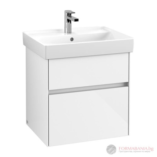 Шкаф за баня Villeroy & Boch Collaro, 2 чекмеджета, 55×44×55 см, бял гланц