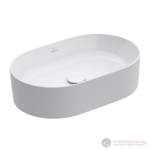 Овална мивка Villeroy & Boch Collaro, за монтаж върху мебел или плот, 56×36 см, бял гланц