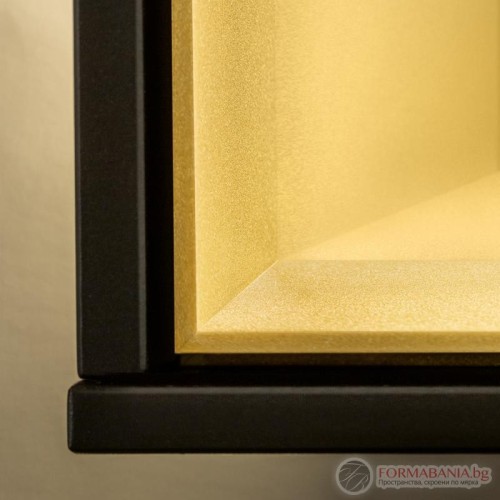 Шкаф за баня Villeroy & Boch Finion, с плот и LED осветление, 100×50×60 см, черен мат/злато
