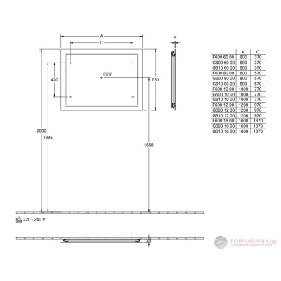 LED огледало за баня Villeroy & Boch Finion, с Bluetooth