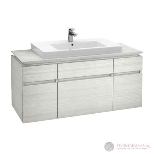 Шкаф за баня Villeroy & Boch Legato, с плот, 140×50×55 см, бяло дърво