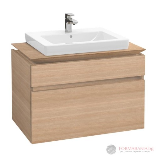 Шкаф за баня Villeroy & Boch Legato, 2 чекмеджета, 80 см, бряст