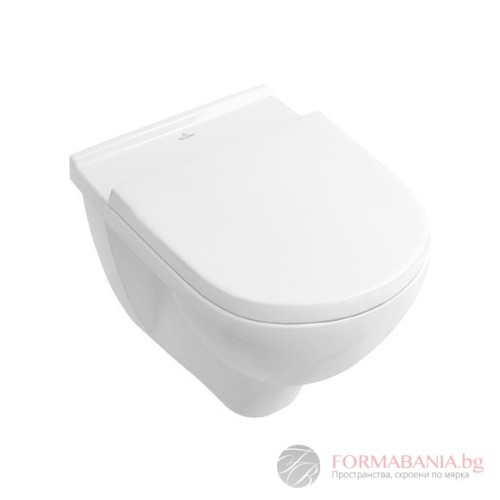 Комплект окачена тоалетна Villeroy & Boch O.Novo, със седалка с плавно затваряне, 36×56×35 см, бял гланц