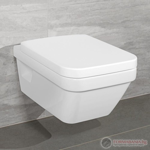 Комплект структура за вграждане Grohe Rapid SL, окачена тоалетна Villeroy & Boch Architectura, 37×53×31.6 см, Soft-Close седалка, казанче и бутон, хром гланц