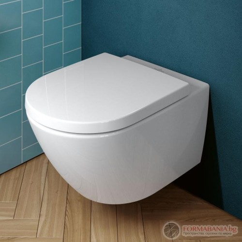 Комплект окачена тоалетна Villeroy & Boch Subway 3.0, 37×56×36 см, Soft-Close седалка, бял гланц