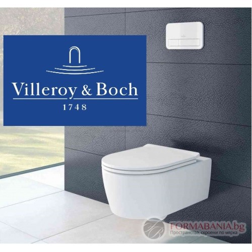 Комплект окачена тоалетна Villeroy & Boch Soul, с тънка седалка с плавно затваряне, 37×53 см, бял гланц