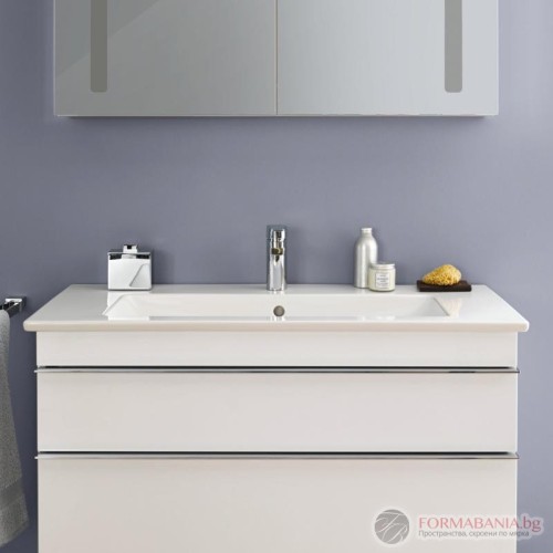Шкаф за баня, с мивка Villeroy & Boch Venticello, 2 чекмеджета, с огледало, 75×48×59 см, бял гланц