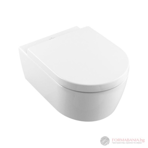 Комплект окачена тоалетна Villeroy & Boch Avento, със седалка с плавно затваряне, 37×53×31.5 см, бял гланц