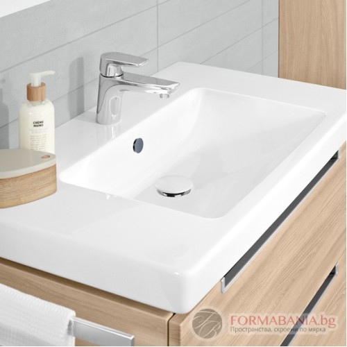 Керамичен Click-Clack изпразнител за мивка Villeroy & Boch, бял