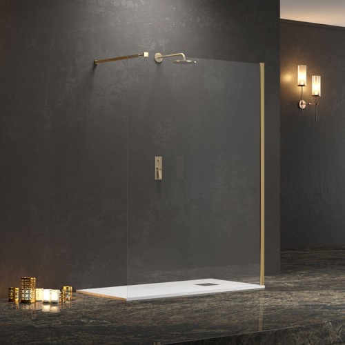 Karag Walkin 1 Oro shower screen, Nano coating, 100x200 cm, matte gold